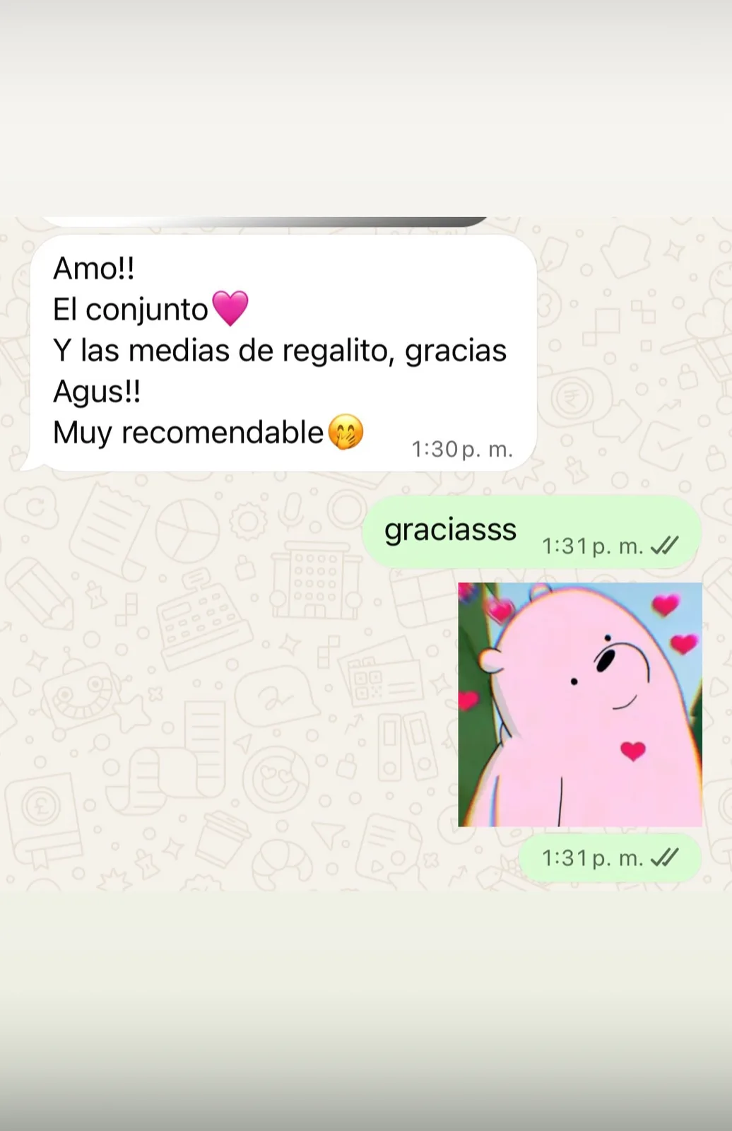 Referencia de una clienta satisfecha