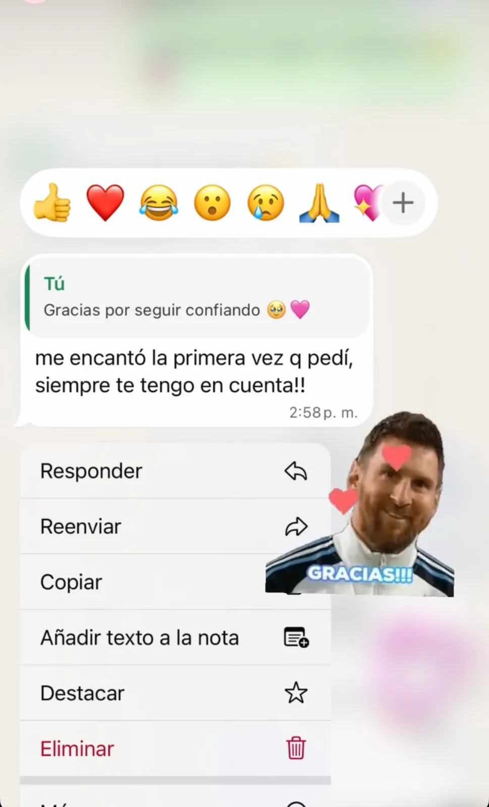 Referencia de una clienta satisfecha