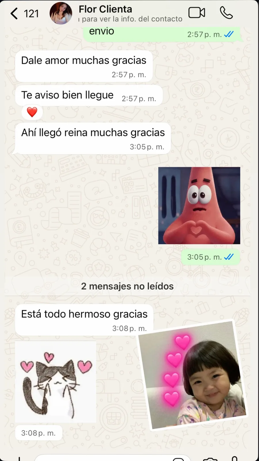 Referencia de una clienta satisfecha
