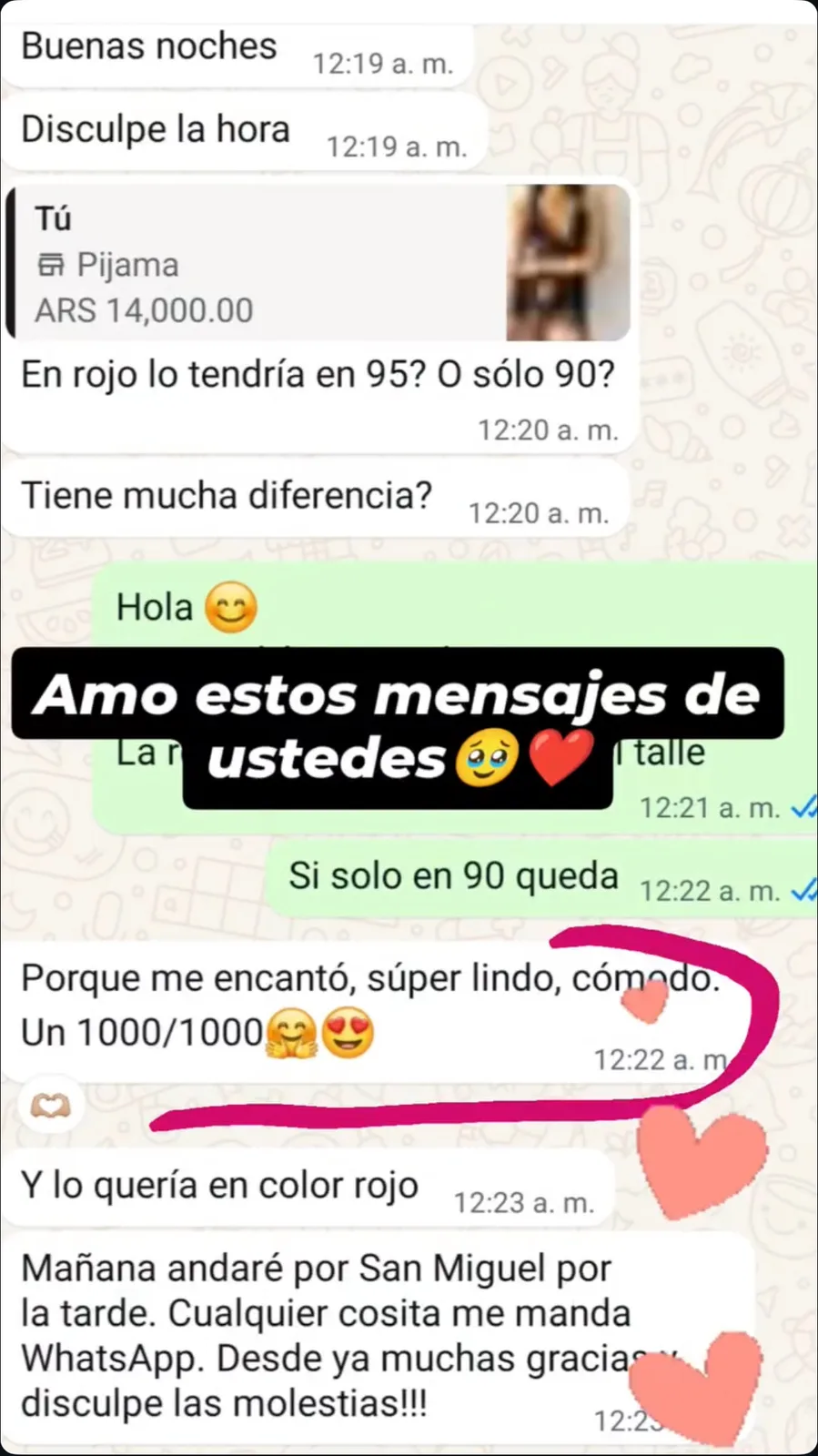 Referencia de una clienta satisfecha